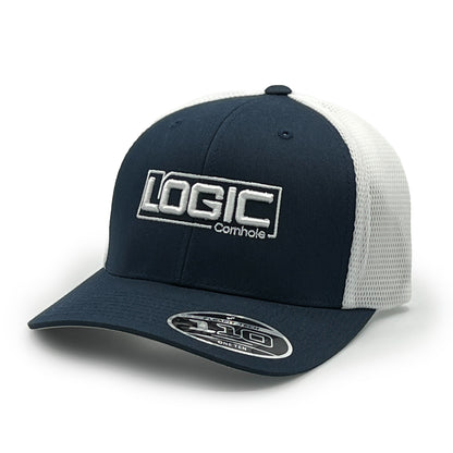 Logic Curved Bill Mesh Trucker 2 Tone - Navy/White - Snapback