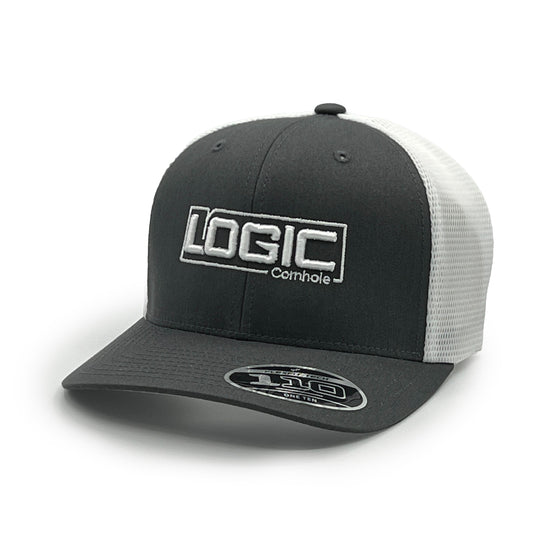 Logic Curved Bill Mesh Trucker 2 Tone -Charcoal/White - Snapback