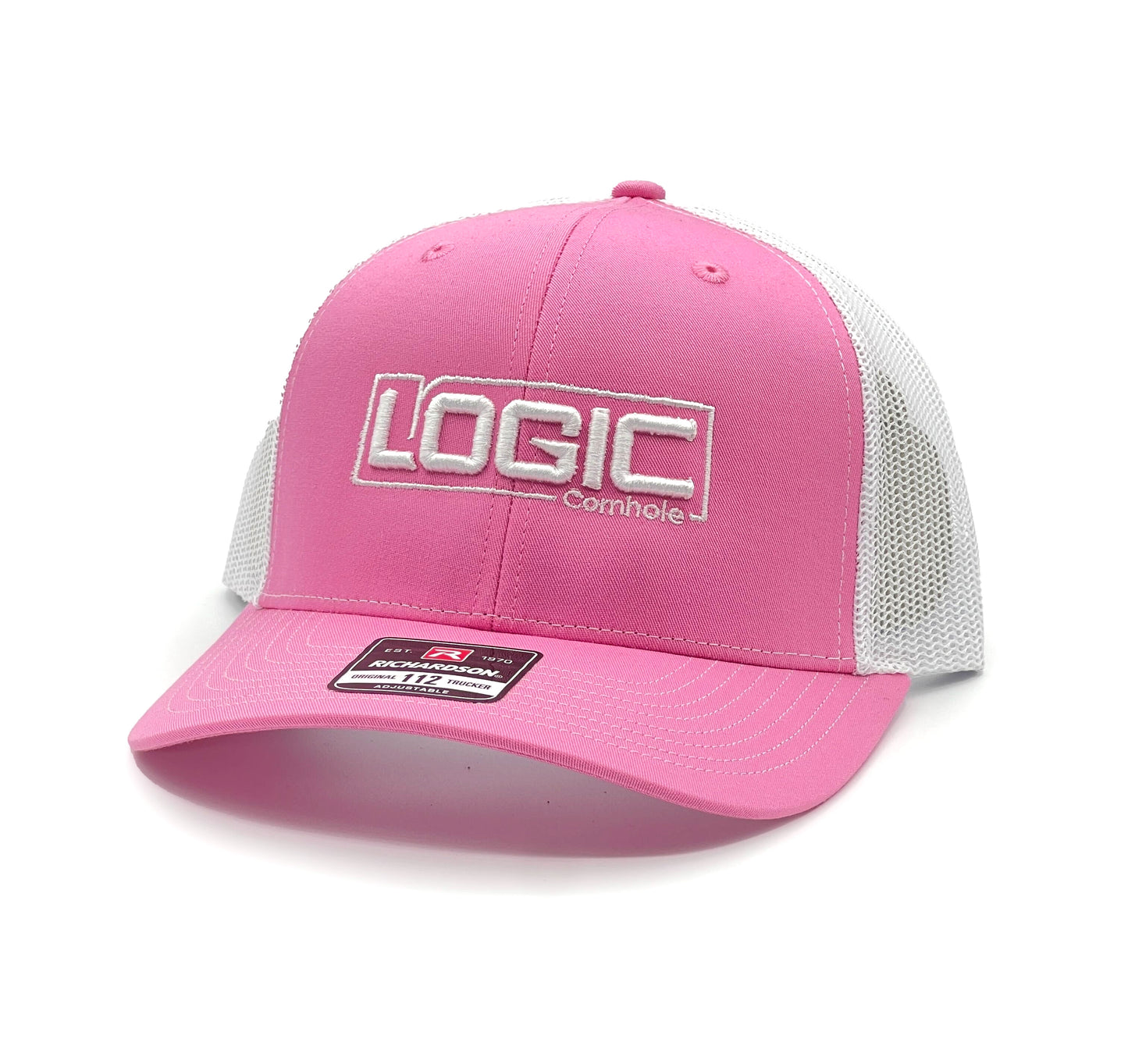Logic Curved Bill Mesh Trucker 2 Tone -Pink/White - Snapback
